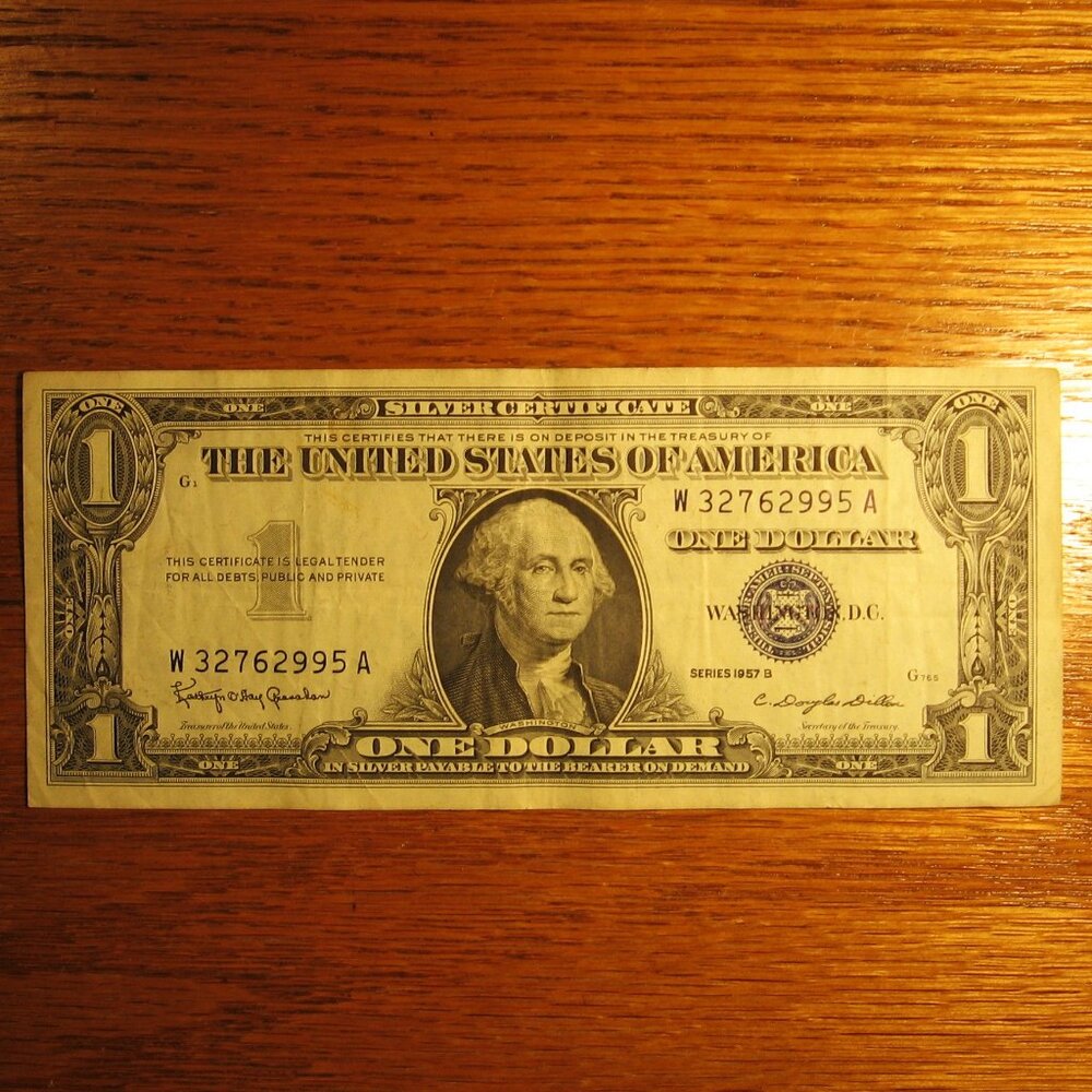 1957B 1 DOLLAR FEDERAL RESERVE NOTE SILVER CERTIFICATE
